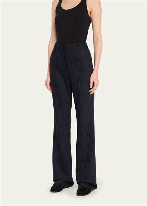 Pinstripe Stretch Wool Trousers 